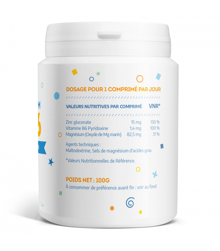 Magnesium, Zinc et Vitamine B6 200 Comprimés vitalité détente